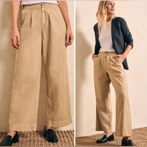 Faherty Cotton Canvas Marin Trouser Linen Pants NWT